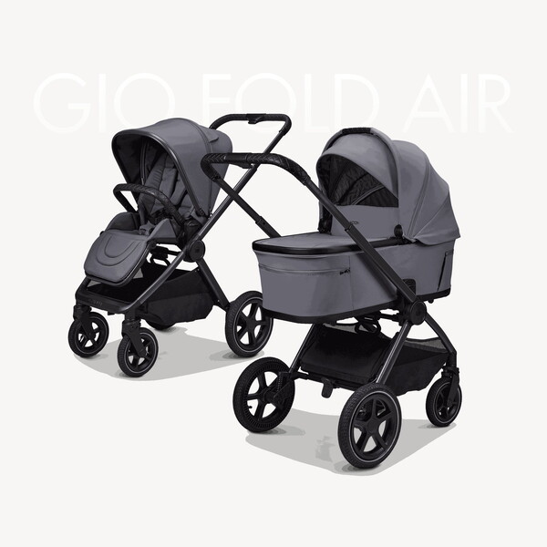 MOON GIO Fold Air Kombikinderwagen in Graphite mit Sportsitz und Babywanne, Kollektionsübersicht