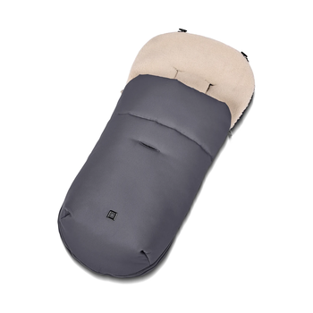 MOON Fußsack in graphite für Kinderwagen, mit Teddyfell-Innenfutter