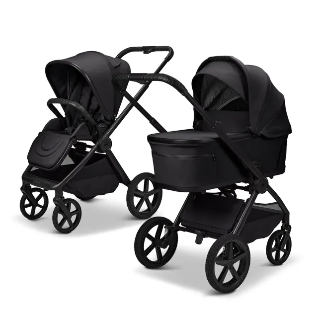 MOON GIO Fold Kombi-Kinderwagen in Onyx mit Babywanne