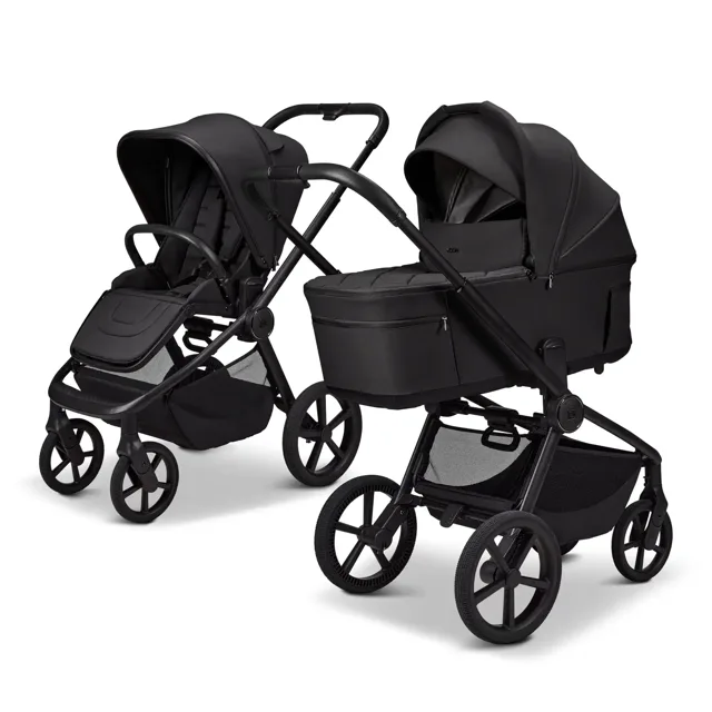 MOON RESEA Fold Kombi-Kinderwagen in Onyx mit Babywanne