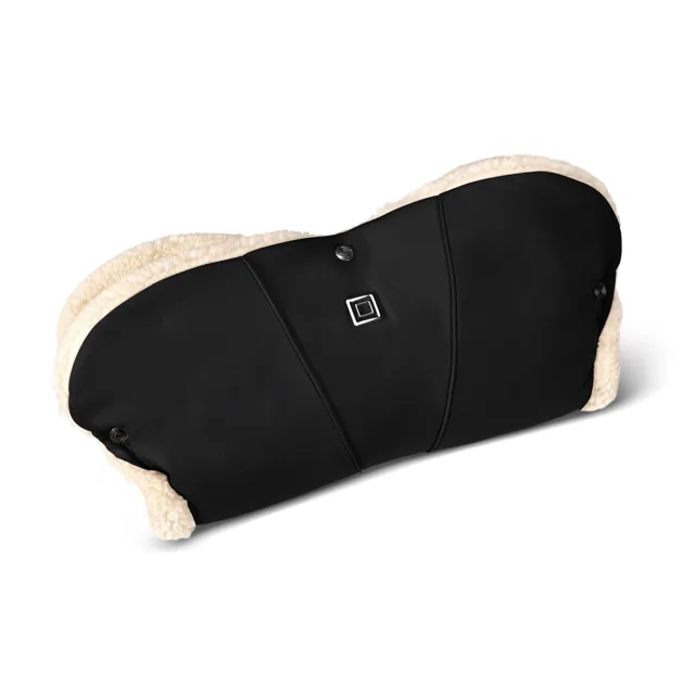 MOON PREMIUM Handmuff in Onyx am Kinderwagenschieber